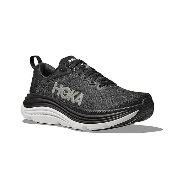 Hoka Womens Gaviota 5 Running Sneakers US 12 Wide Black Athletic EUC - Picture 1 of 14